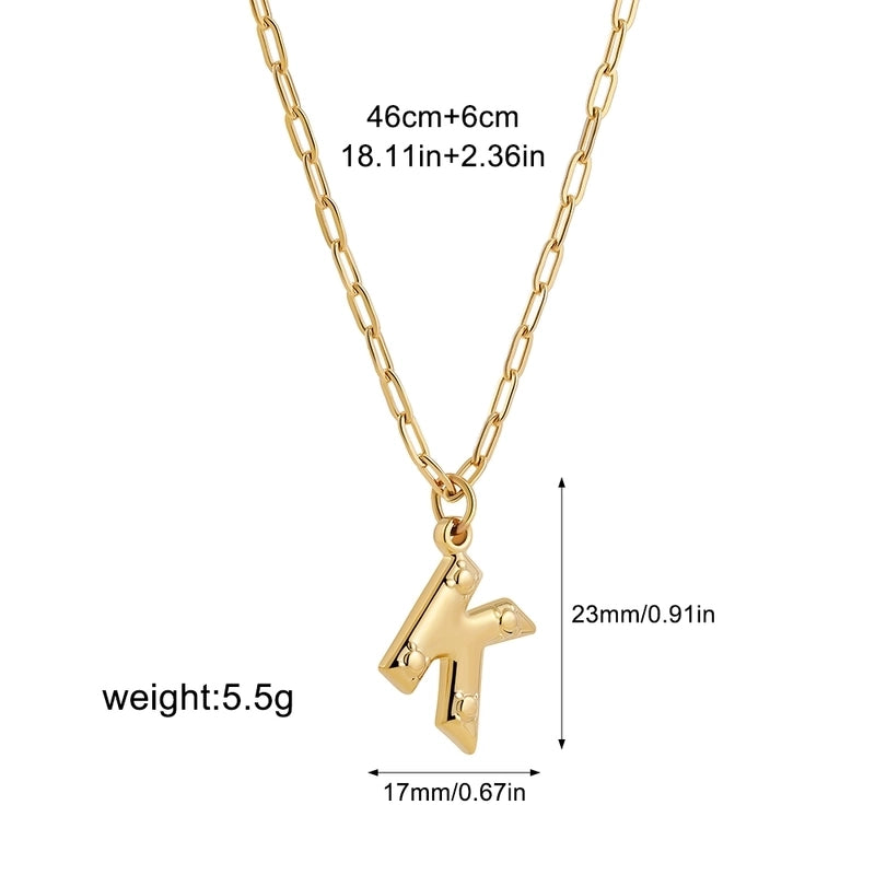 Preppy Style Solid Color Shiny Letter 304 Stainless Steel Pendant Necklace