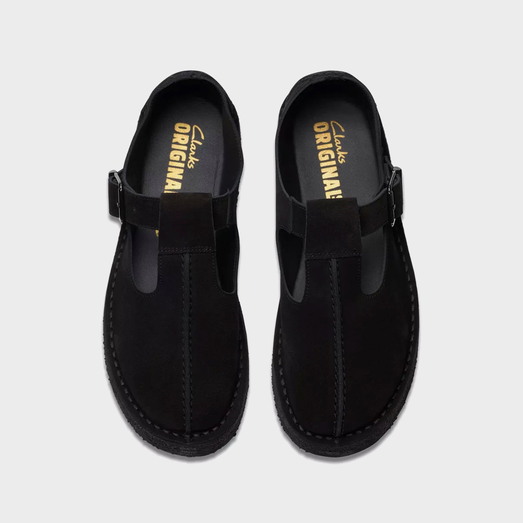 Clarks WMNS Trek Wedge T-Bar - Black Suede