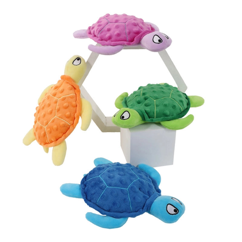 New Dog Vocal Toy Turtle 25cm Plush Turtle Companion Interactive Doll Pet Products Bite Resistant