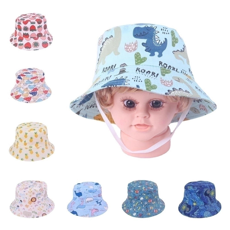 Children Unisex Basic Color Block Bucket Hat