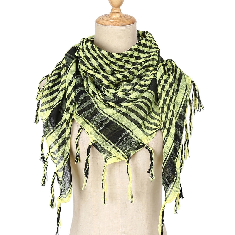Unisex Classic Style Lattice Polyester Scarf Kerchief