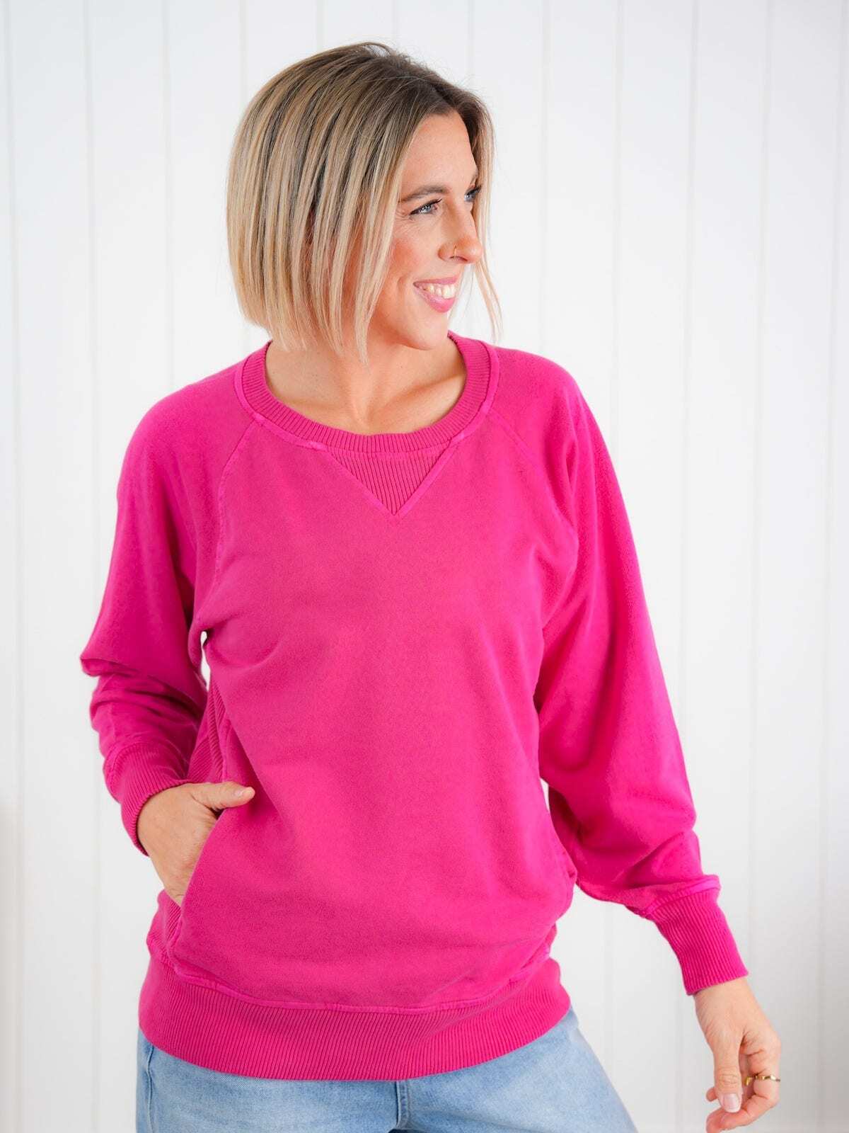FINAL SALE⚡8 Packs for $24.95⚡ - Door Buster! Zenana Pigment Dyed French Terry Pullover w/ Pockets (Multiple Colors)