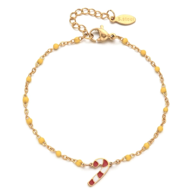 Cartoon Style Cute Candy Stainless Steel Bracelets In Bulk Christmas