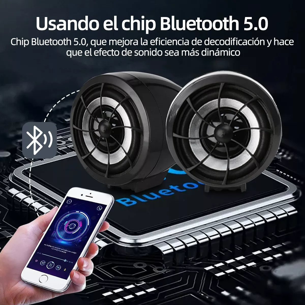 Bocinas Moto Alarma Con Bluetooth Usb Fm Tf