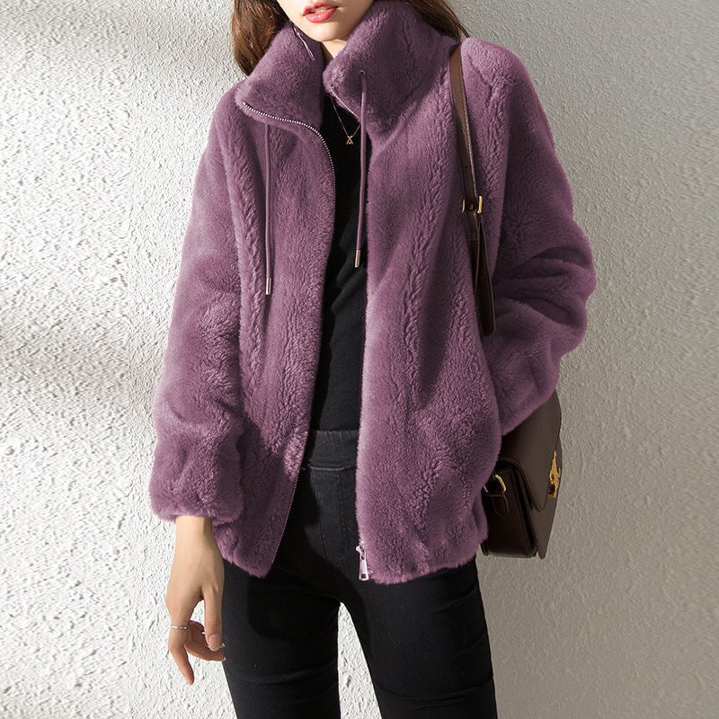 2024 Padded Coat Stand-collar Double-faced Fleece Jacket