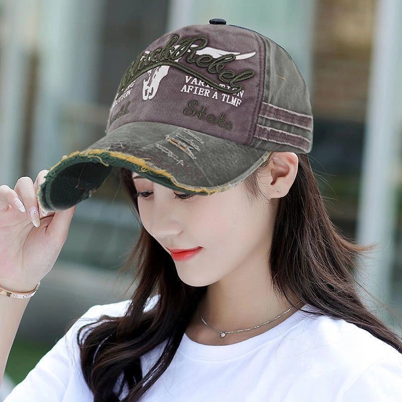 Women's New Hat Spring And Summer Outdoor Sports Baseball Cap American Retro Versatile Sun-proof Embroidered Peaked Cap