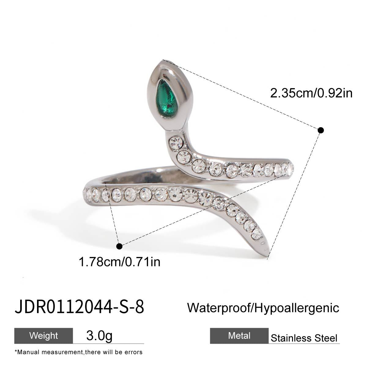 Jie Ding Stainless Steel Snake Ring Titanium Steel Jewelry Female Niche Design Ring Ring