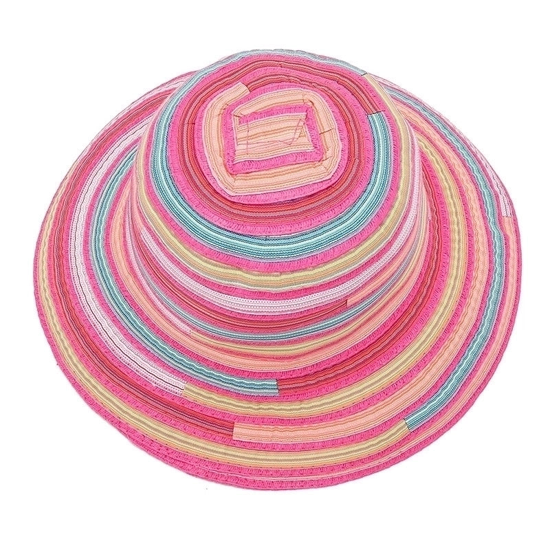 Women's Beach Stripe Big Eaves Straw Hat