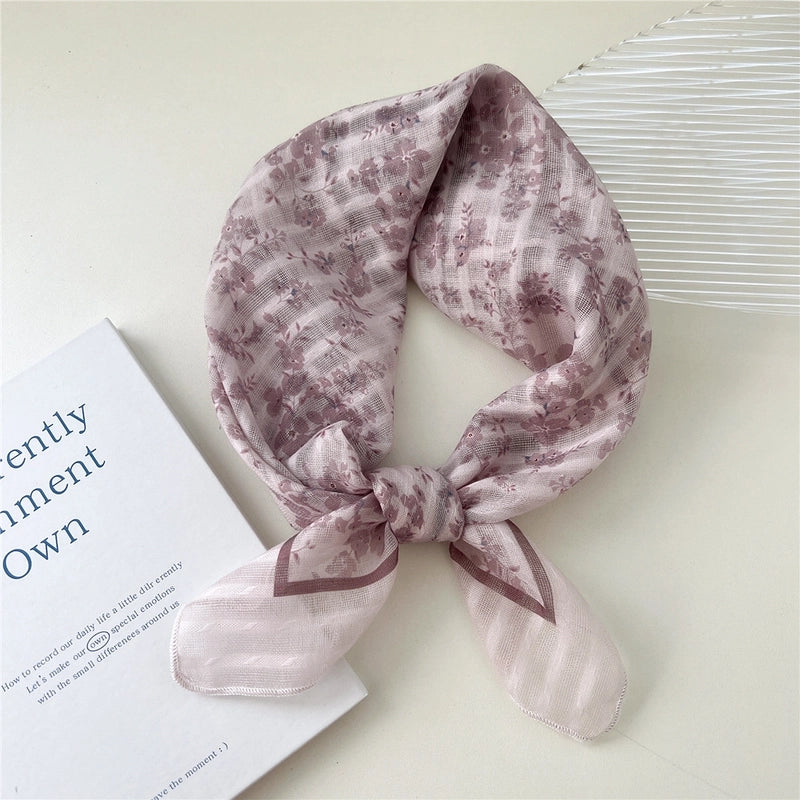 Women's Cartoon Style Cute Sweet Ditsy Floral Cotton And Linen Kerchief