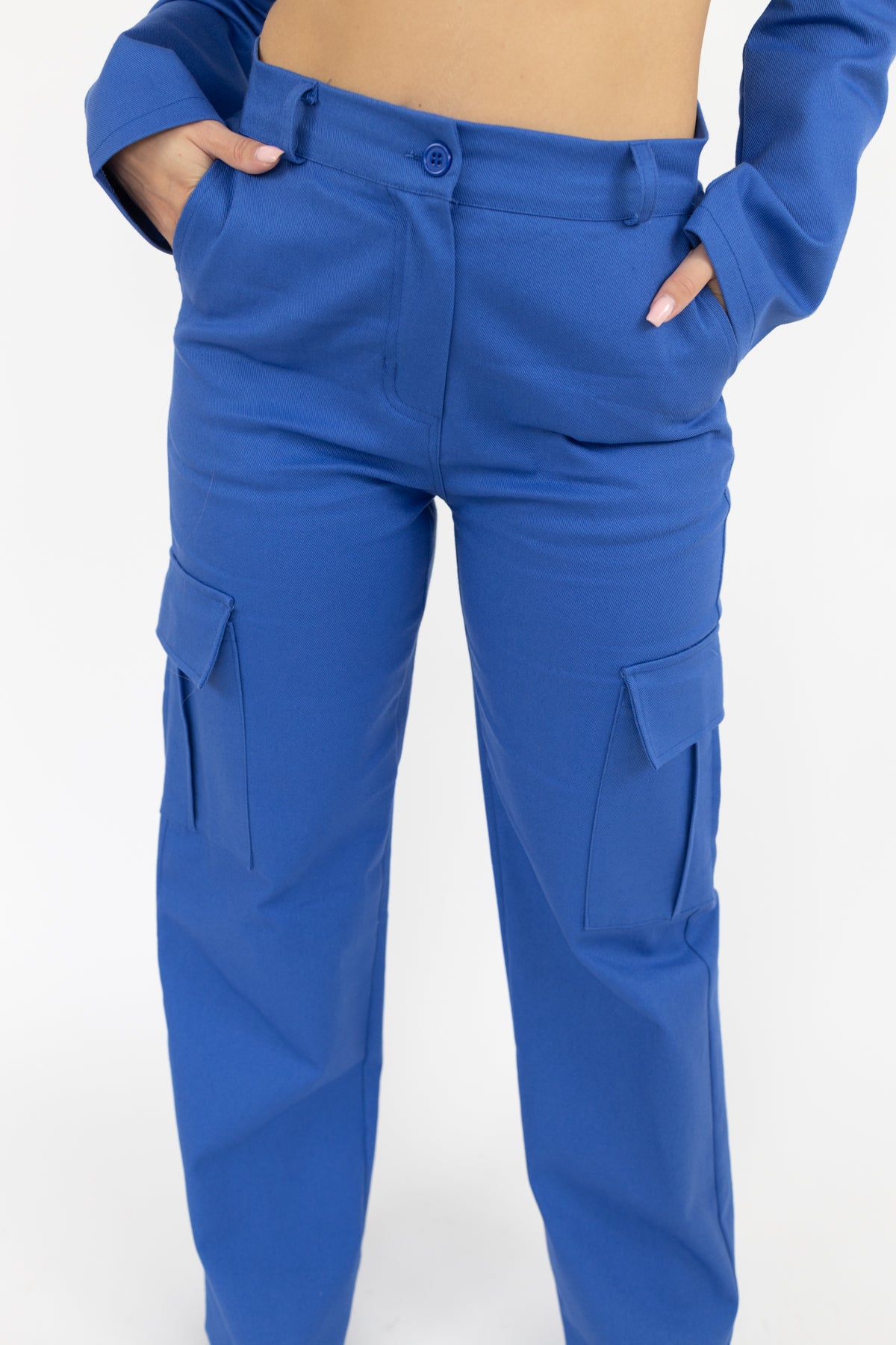 Talia Stretch Cargo Pants Blue
