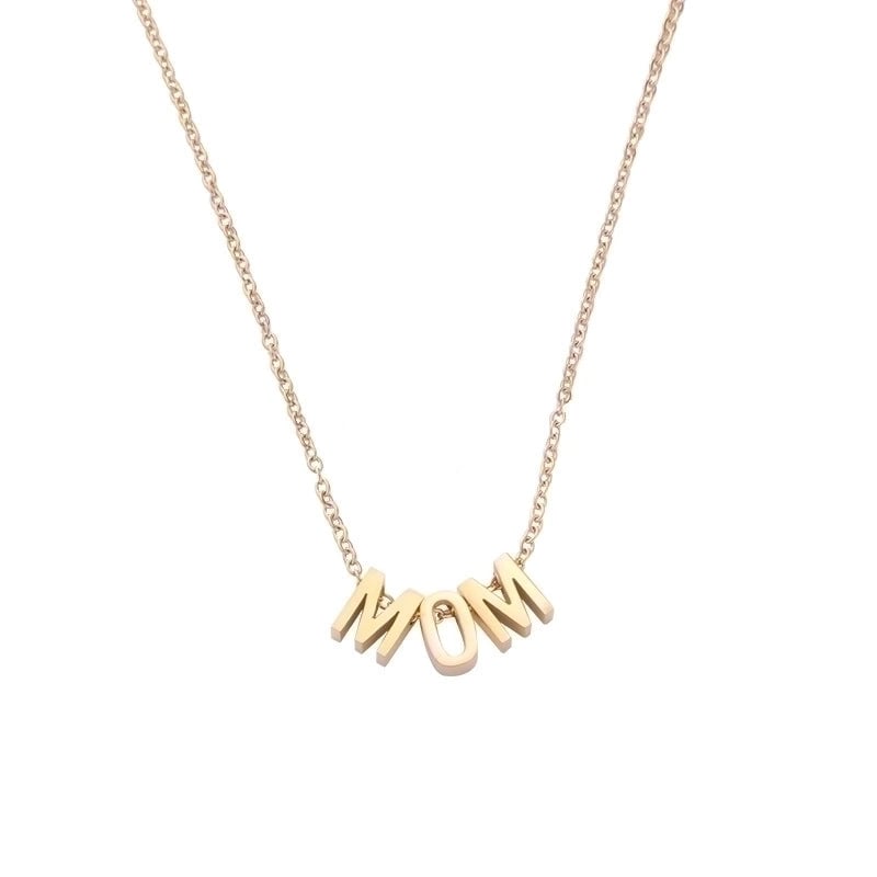 Stainless Steel 18K Gold Plated Fashion Plating Letter None Pendant Necklace