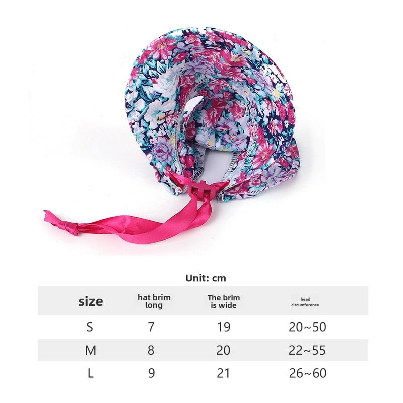 New Pet Floral Hat Cute Cat And Dog Vintage Poodle Hat Sunshade Lace-up Floral Pet Dress-up Hat