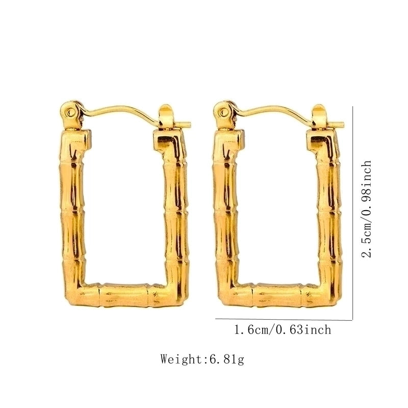 1 Pair Vintage Style U Shape Geometric Heart Shape Plating 304 Stainless Steel None 18K Gold Plated Hoop Earrings