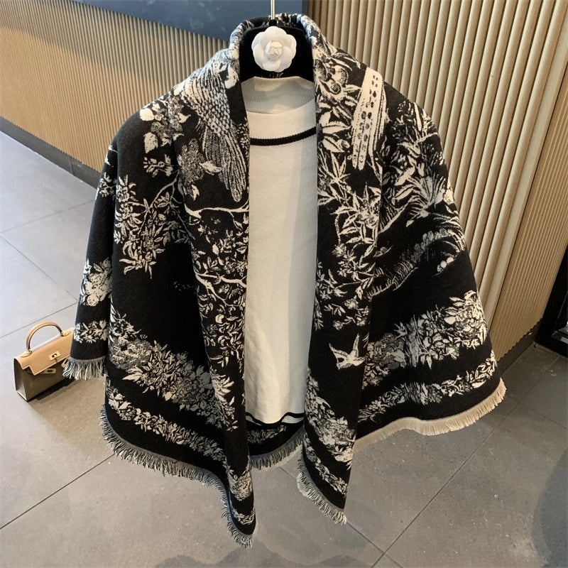 Women's Minimalist Classic Style Flower Rayon Polyester Scarf Shawl