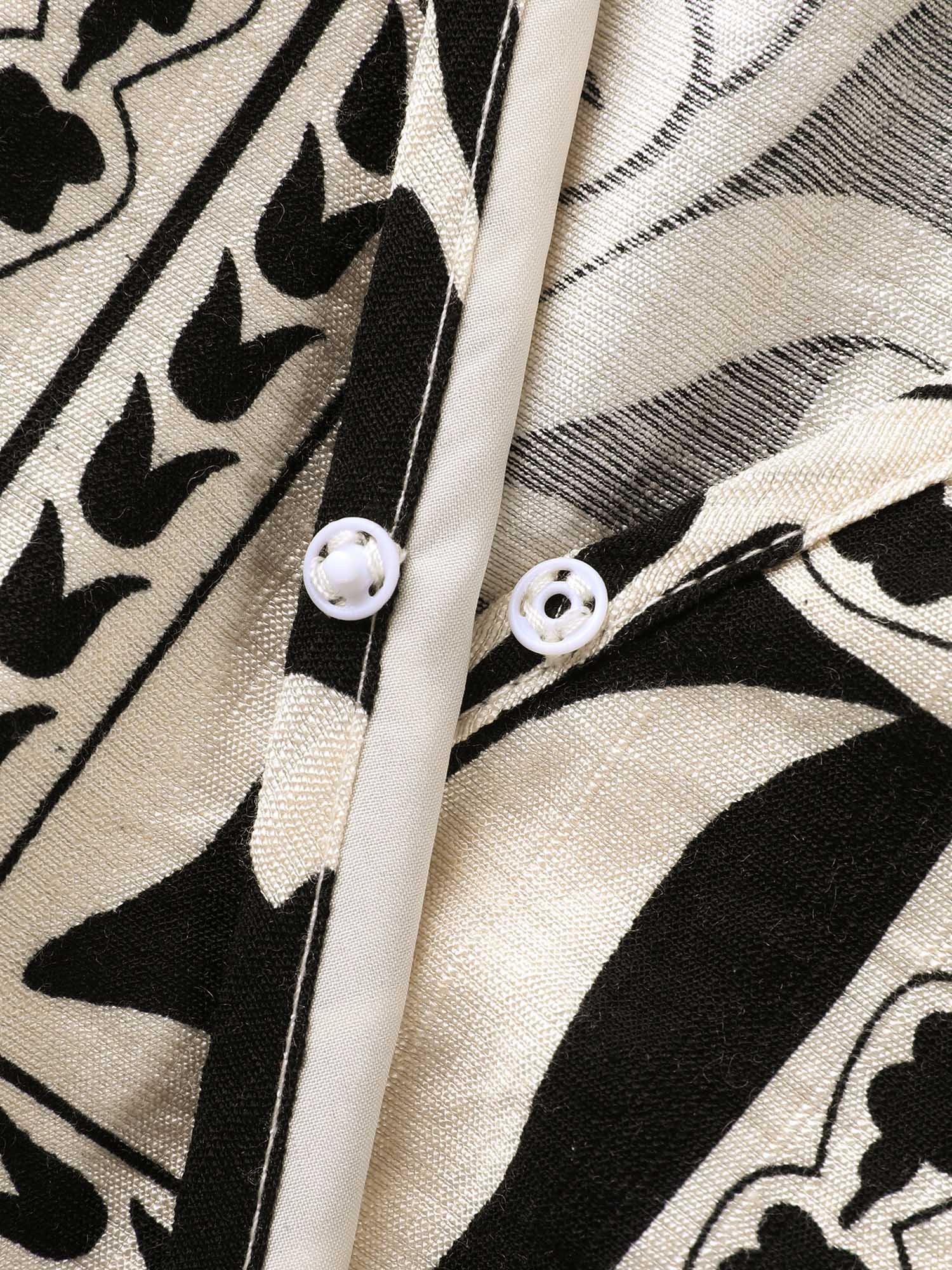 Monochrome Collage Print Tassels Midi Dress