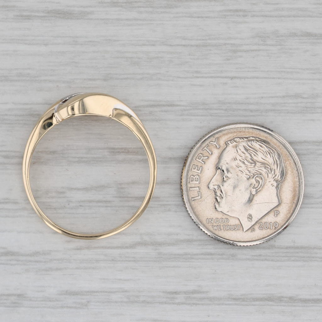 Diamond Bypass Ring 10k Yellow Gold Size 6.75 Band