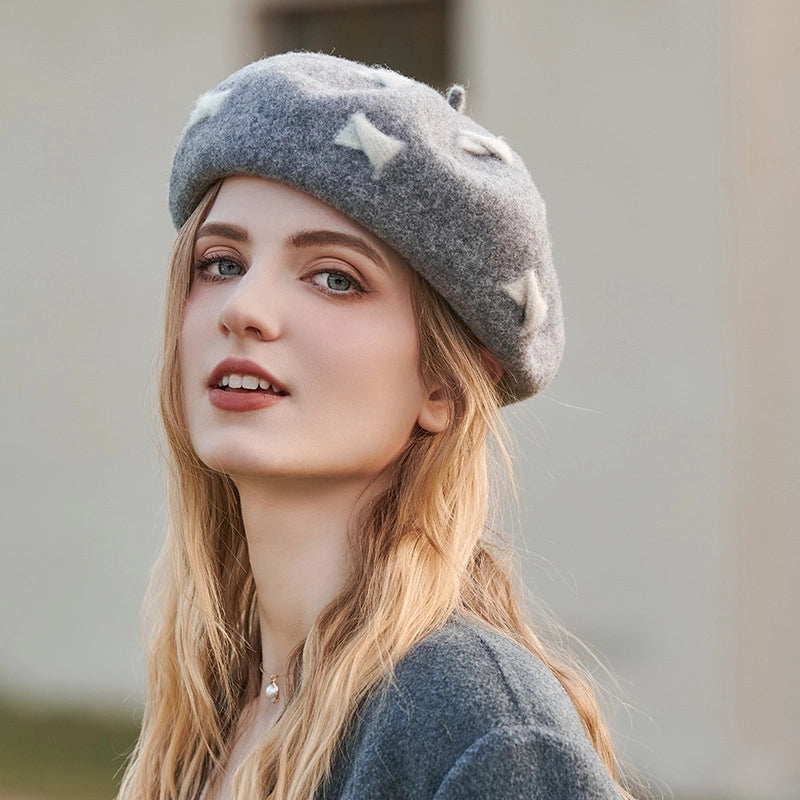 Women's Minimalist Color Block Eaveless Beret Hat