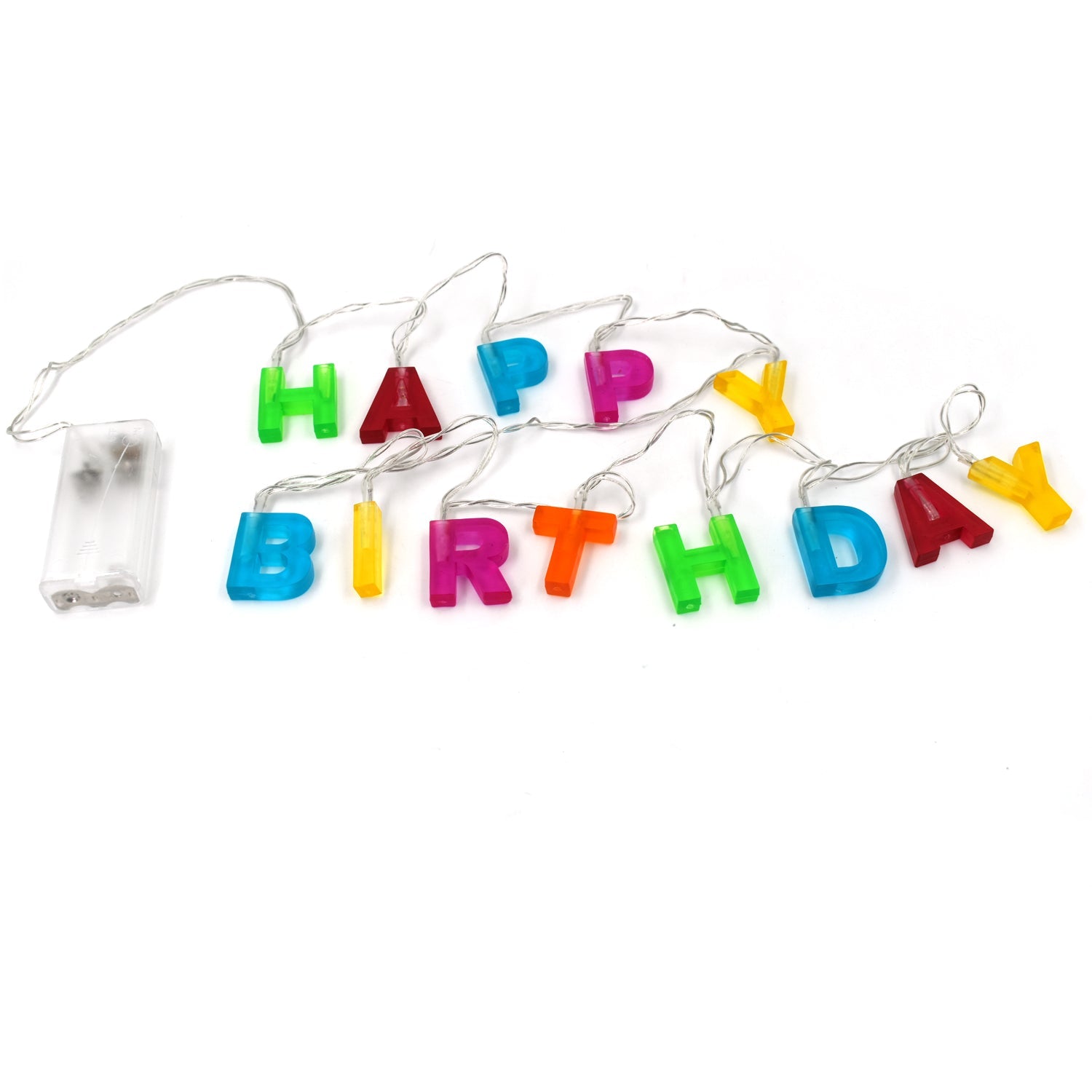 Decoratives Plastic Happy Birthday 13 LED Letter Battery Operated String Lights. Outdoor String Lights (Multicolour)