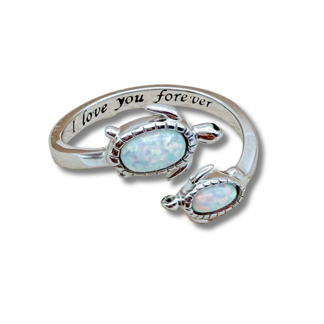 I Love You Forever Sea Turtle Ring
