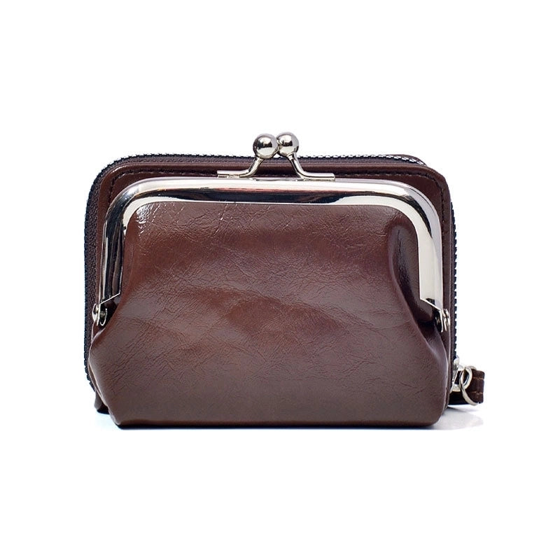 Women's Solid Color Pu Leather Zipper Coin Purses