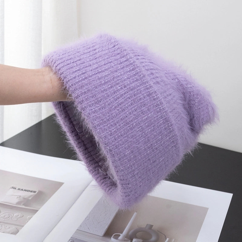 Women's Cute Sweet Minimalist Solid Color Eaveless Wool Cap