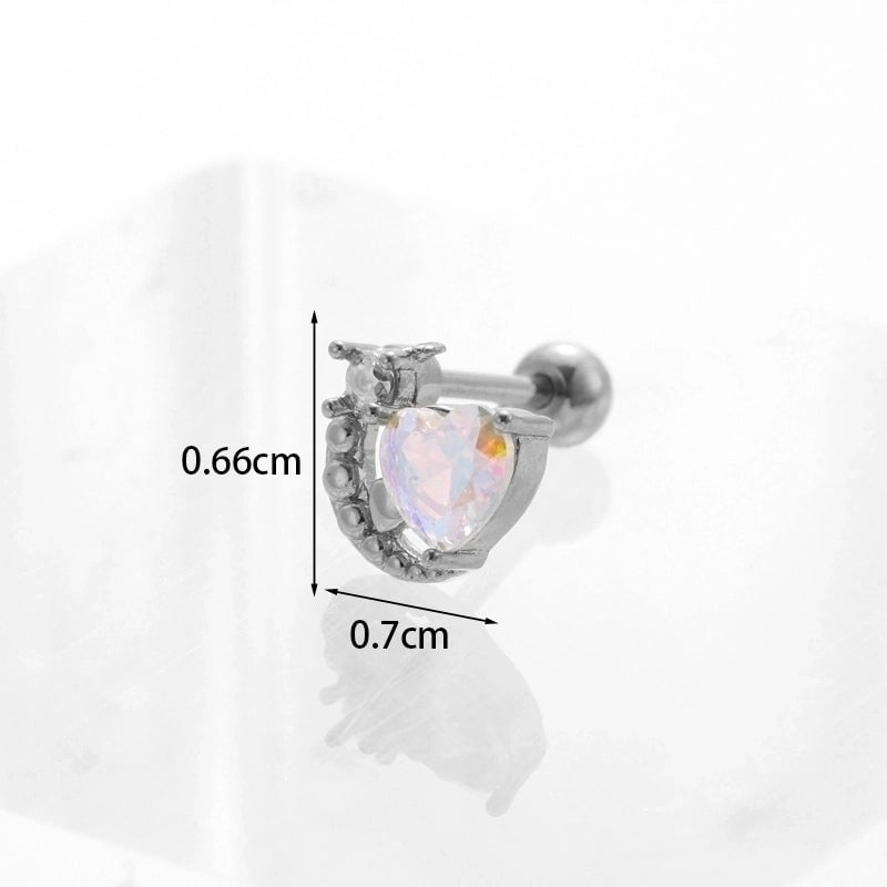 Ear Cartilage Rings & Studs Geometric Copper Plating Artificial Gemstones
