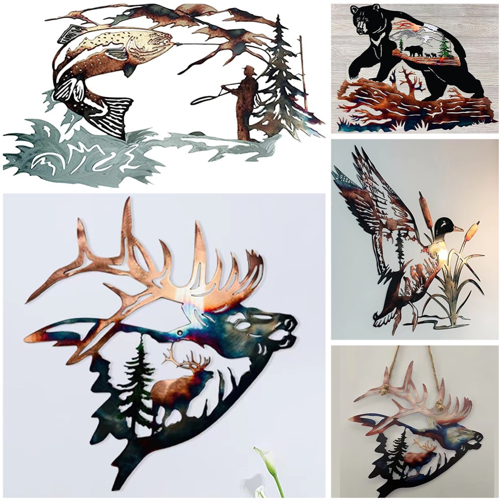 Last Day 47% OFF -Rustic Style Wild Animals Metal Wall Decoration Art