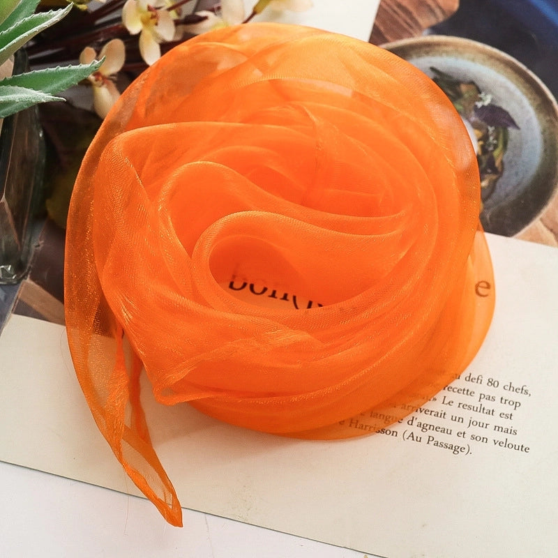 Women's Sweet Solid Color Polyester Silk Scarf