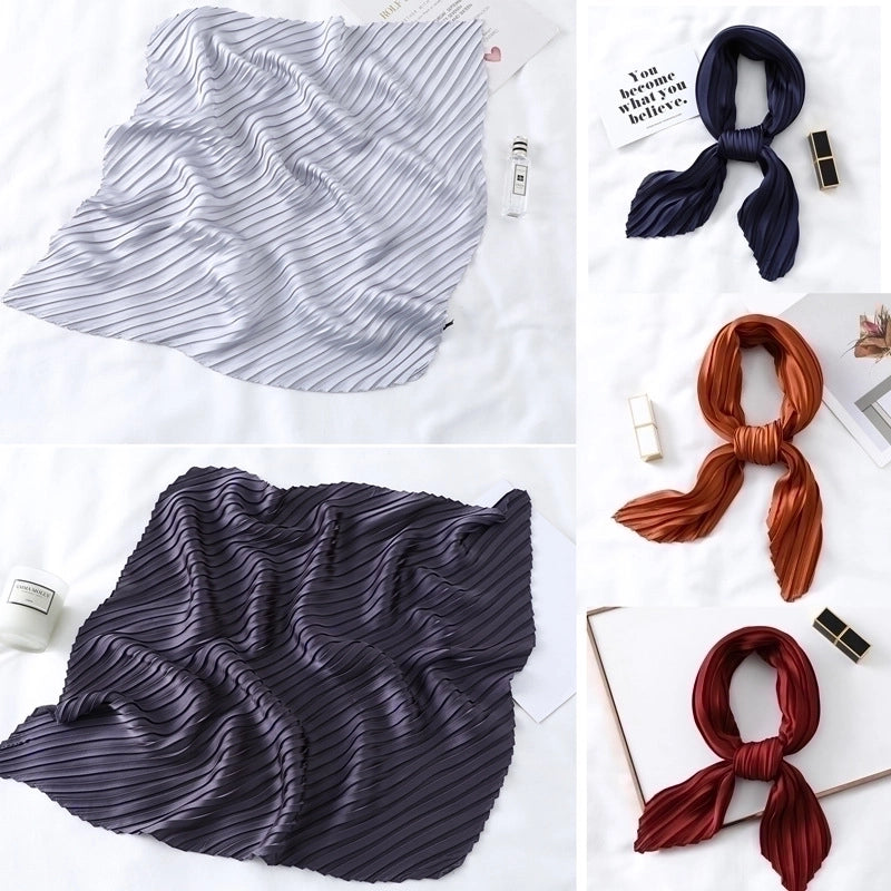 Women's Elegant Solid Color Satin Silk Scarves