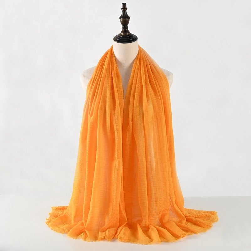 Women's Vacation Minimalist Solid Color Cotton Silk Scarf