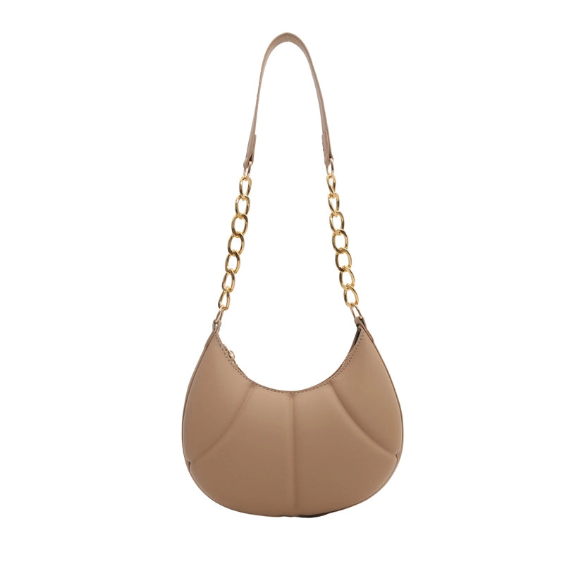Women's Medium Pu Leather Solid Color Streetwear Zipper Underarm Bag