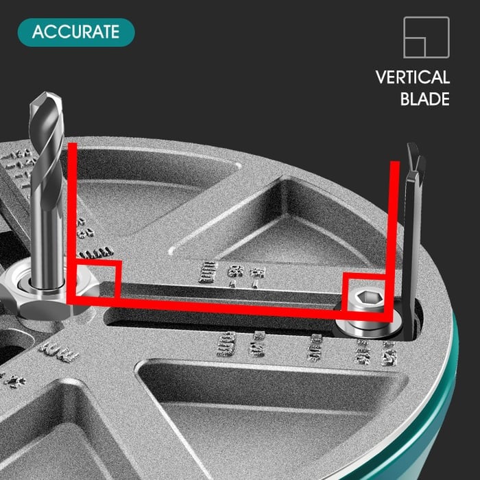 Adjustable punch saw tool for drilling