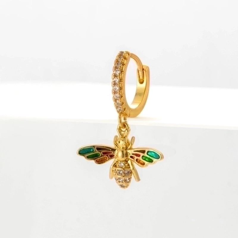 Ear Cartilage Rings & Studs Insect Copper Plating Artificial Gemstones