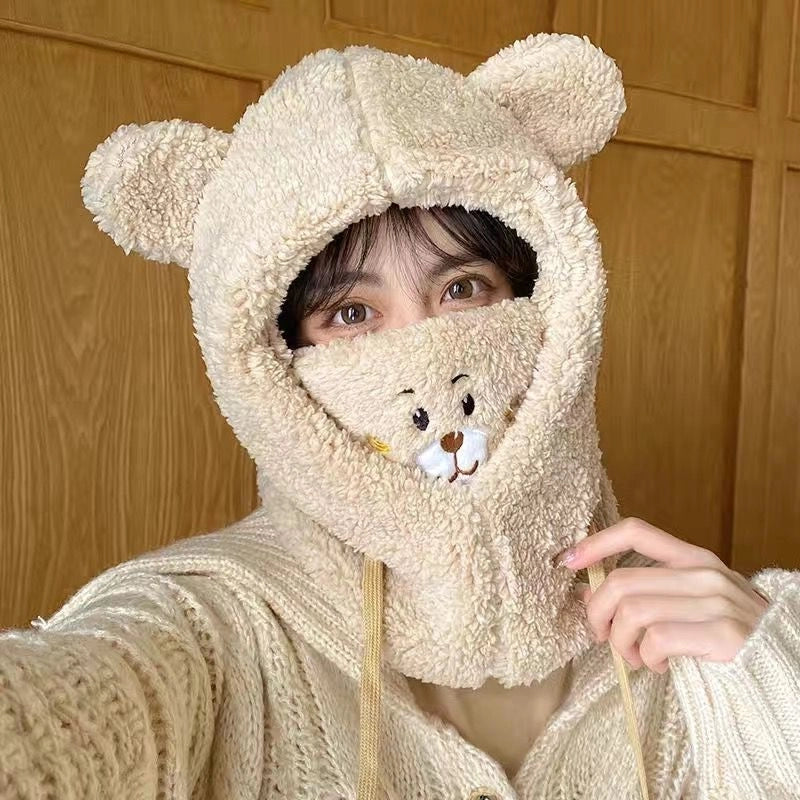 Women's Cute Minimalist Bear Ear Warap Trapper Hat