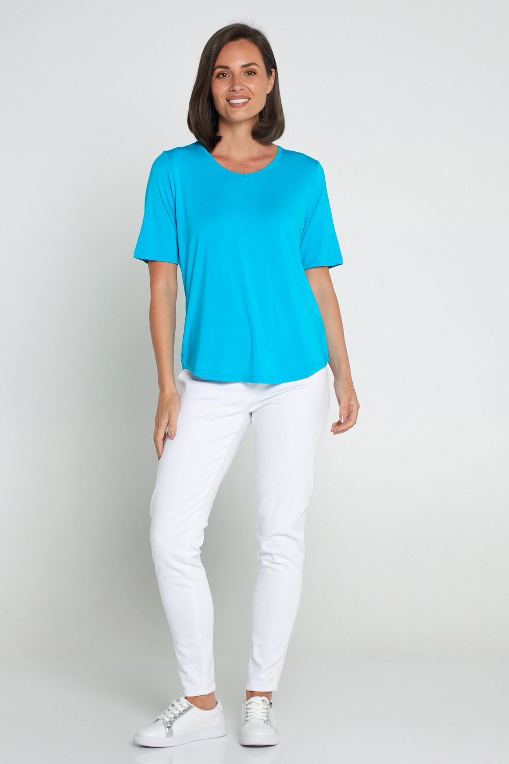 Belinda Modal Tee - Aqua Blue