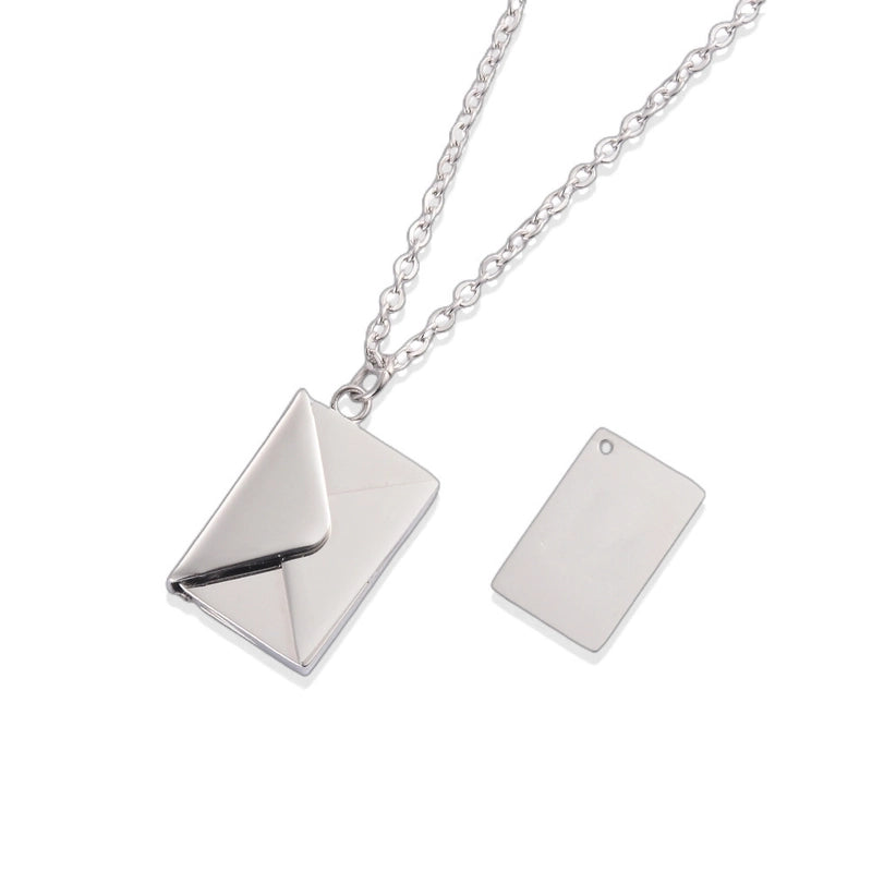 IG Style Minimalist Commute I Love You Envelope 304 Stainless Steel 18K Gold Plated Pendant Necklace