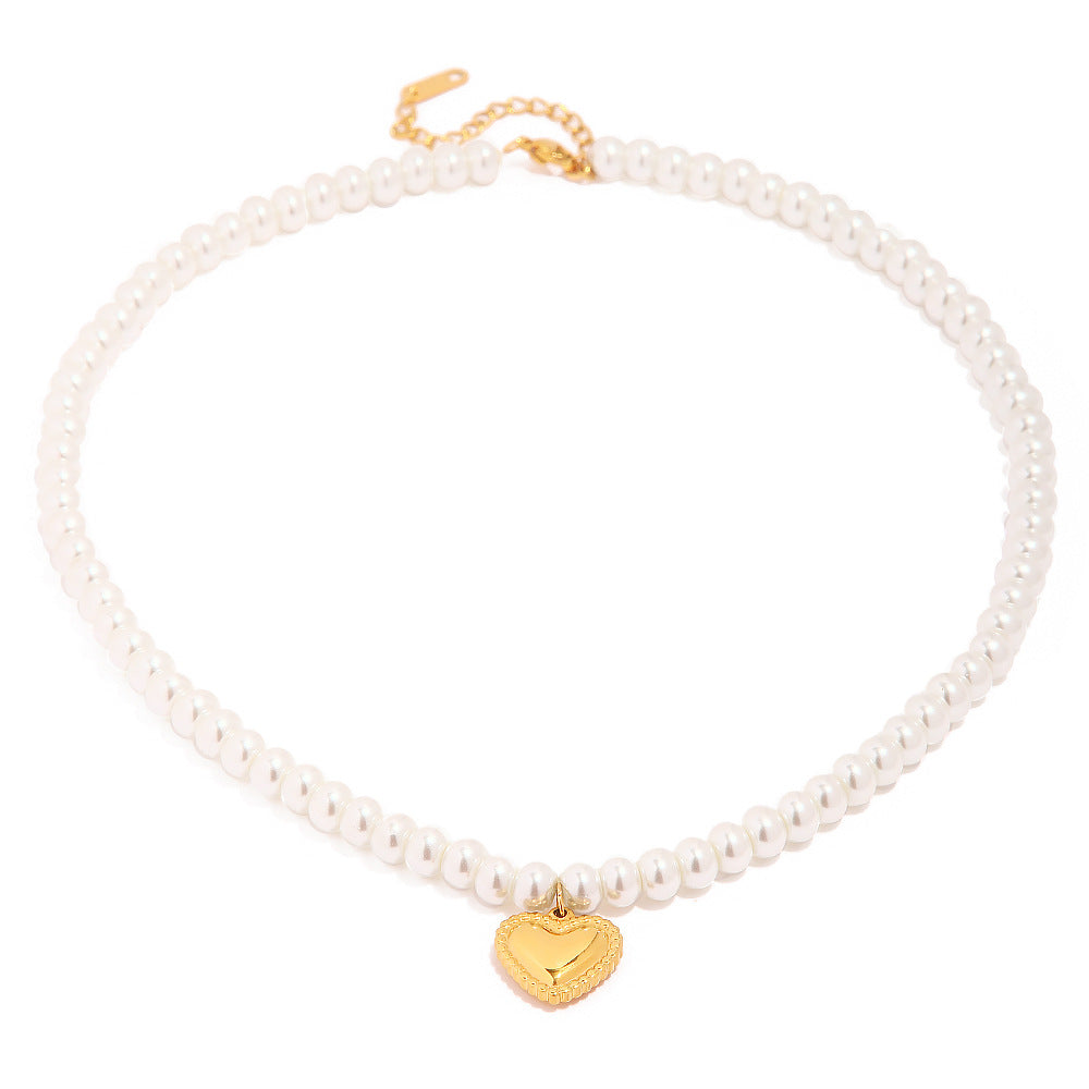 IG Style Pearl Stainless Steel 18K Gold Plated Necklaces