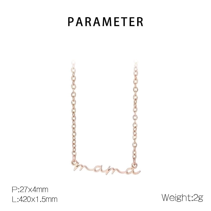 Minimalist Letter Titanium Steel 18K Gold Plated Plating Necklace