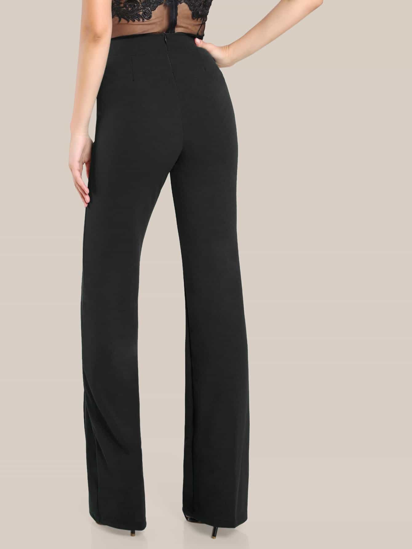 Wide Band Waist Zip Back Pants( Clearance sale