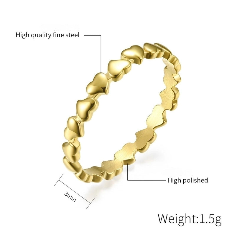 Basic Modern Style Classic Style Heart Shape 304 Stainless Steel 18K Gold Plated Rings
