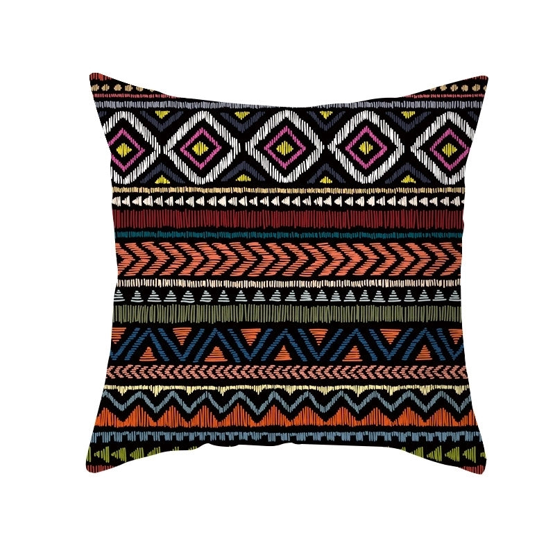 Ethnic Style Geometric Fibre Peach Skin Pillow Cases