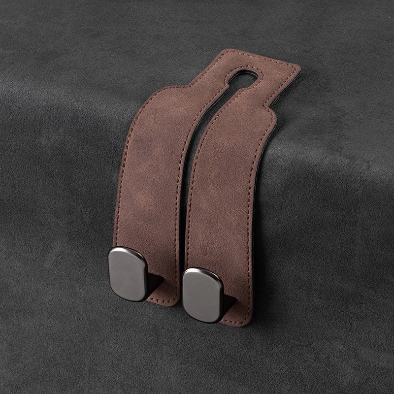 Car Hook Car Seat Back Upgrade Hidden Double Hook Suede Rear Car Bag Storage Hook