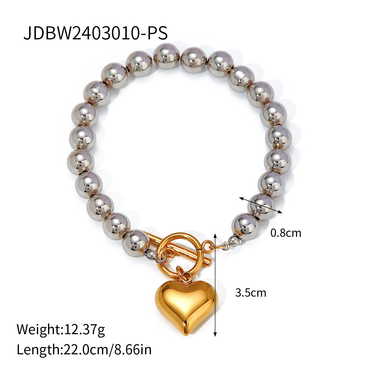 Jie Ding Stainless Steel Zircon Pearl Bracelet Niche Metal Chain Titanium Steel Jewelry