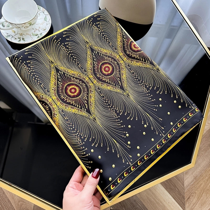 Women's Casual Elegant Minimalist Geometric Satin Silk Scarf