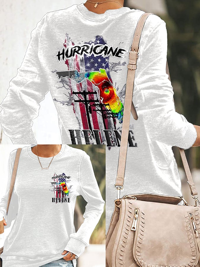 Women's Florida  Strong Mitton Hurricane Print Casuasl Sweatshirt