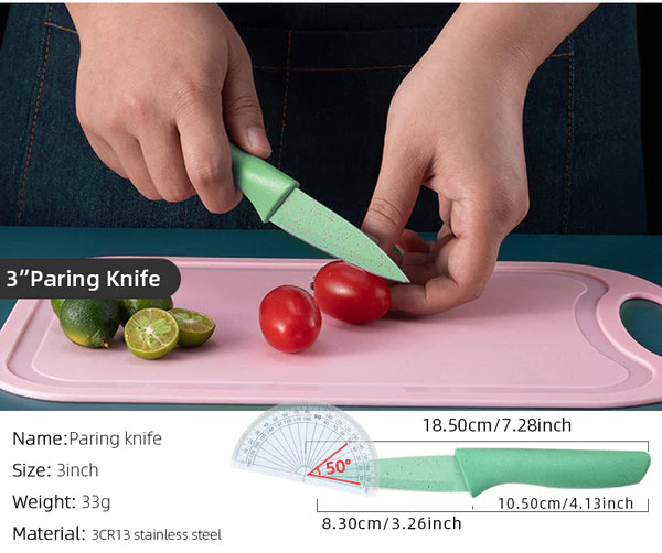 6 Pcs Stainless Steel Colorful Knife Set