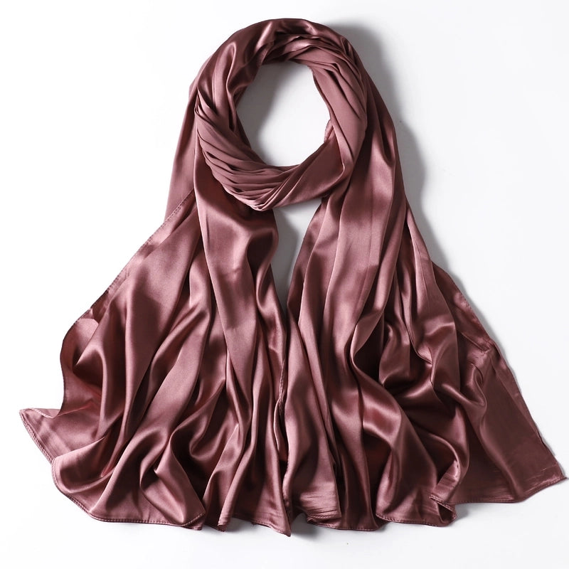 Women's Streetwear Solid Color Satin Winter Scarves