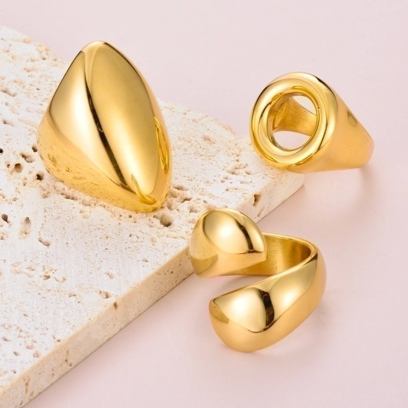 Minimalist Geometric 304 Stainless Steel Plating Stainless Steel Rings