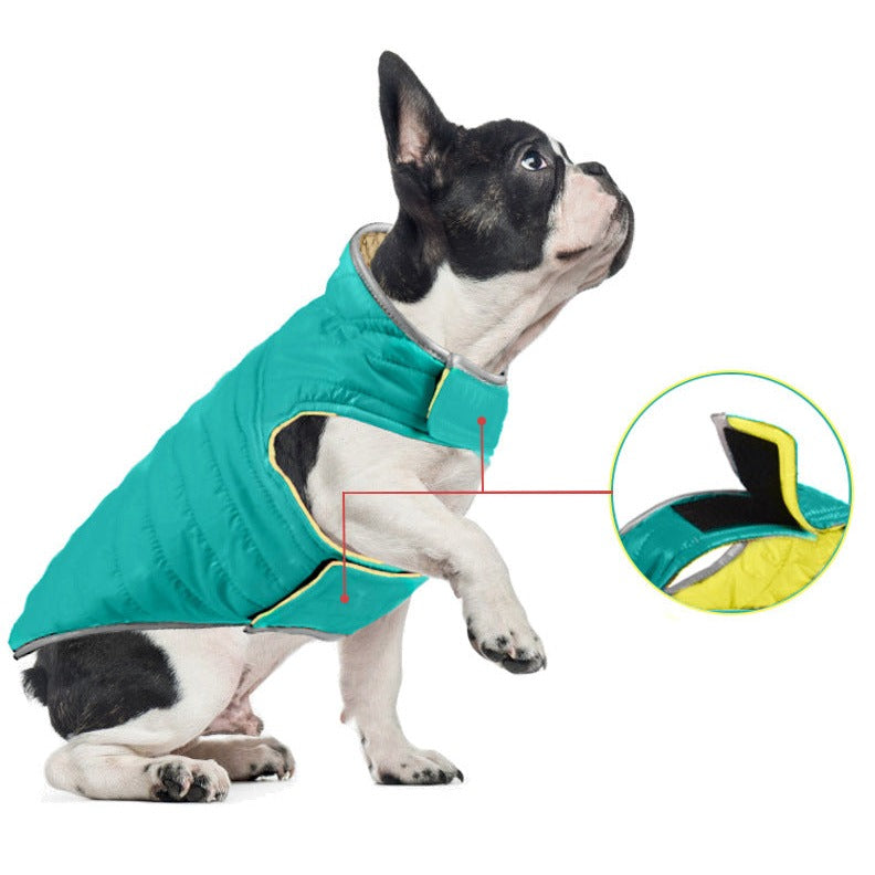 Reflective Fleece Reversible Dog Cat Jacket