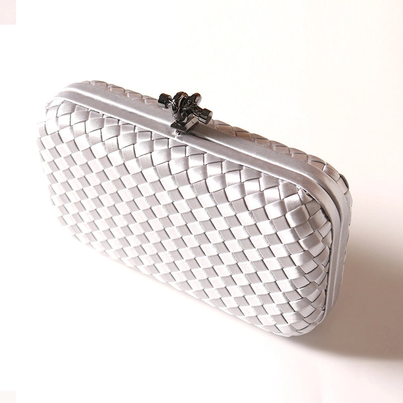 Red Rose Red Green Polyester Solid Color Lingge Square Clutches